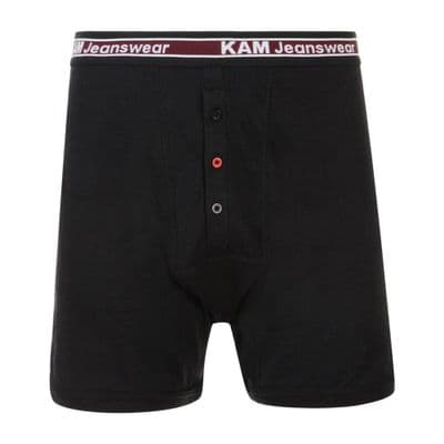 Kam 3 Pack Big King Size Boxers Shorts Jesrsey Underpants Black Navy Charcoal