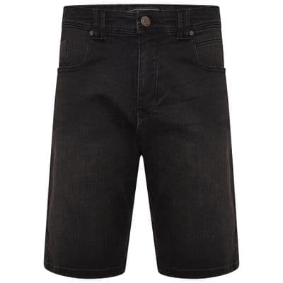 Kam Big King Size Denim Stretch Shorts with Emboss Pocket Faded Look KBS VIGO2