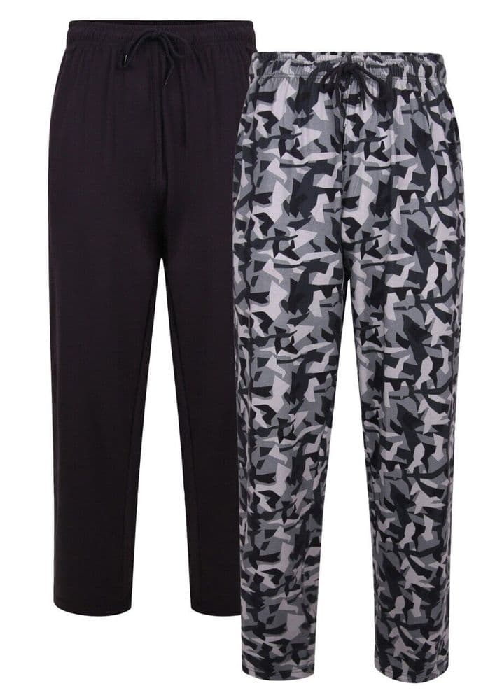 Kam Mens pyjama bottom Twin Pack Lounge Pants Set 100 Cotton knight wear