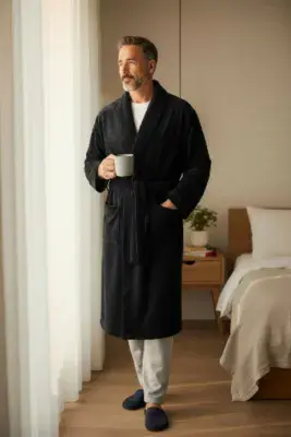 KAM Mens Velour Dressing Gown Big Size Bath Robe 2XL 3XL 4XL 5XL 6XL 7XL 8XL