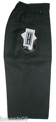 KIDS BOYS YOUTH  PULL UP SCHOOL TEFLON COATED TROUSERS PANTS GREY BLACK NAVY