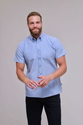 Men’s Big Size Oxford Short Sleeve Shirt by KAM – Casual Shirt 2XL, 3XL, 4XL, 5XL, 6XL, 7XL, 8XL