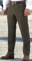 Men’s Cavalry Twill Expandable Waist Trousers – Smart Casual Comfort Fit