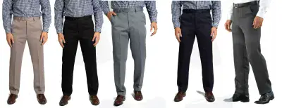 Men’s Cavalry Twill Expandable Waist Trousers – Smart Casual Comfort Fit