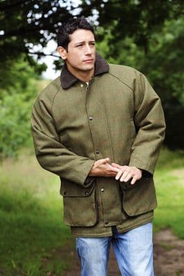 Men’s Derby Tweed Quilted Jacket – Heavyweight Country Field Coat Outdoor