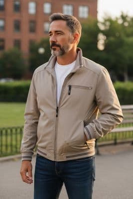 Men’s Lightweight Summer Jacket Zip Front Zip Pockets Casual Coat S-5XL
