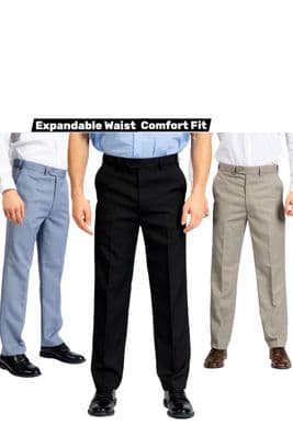 Men’s Lightweight Summer Trousers Expand-A-Band Elastic Waist Pants