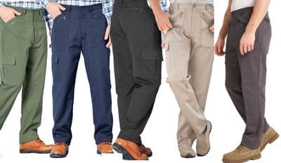 Men’s Work Trousers Elasticated Waist – Action Pants Building Trade Workwear