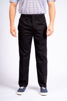 Mens Elasticated Waist Trousers Stretch Comfort Smart Casual Work Pants W32-W60 L27 L29 L31