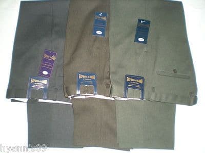 MENS EXPAND-A-BAND  CAVALRY TWILL SELF ADJUSTING WAIST BAND TROUSERS/PANTS