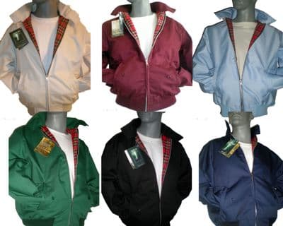 Mens Harrington Jacket Retro Mod Vintage Bomber Coat