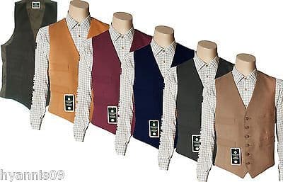 MENS MOLESKIN COTTON WAISTCOAT COUNTRY WEAR WAISTCOATS  S M L XL 2XL 3XL