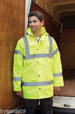 Mens Motorway High Viz Parka Road Safety Site Jacket/Coat yellow/Orange Workwear