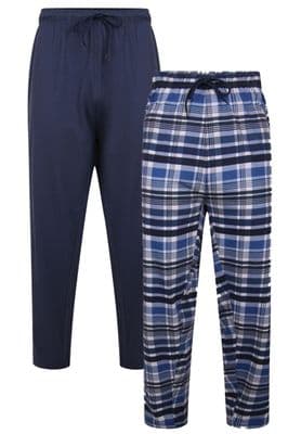 Mens pyjama bottom Twin Pack Lounge Pants Set 100% Cotton knight wear