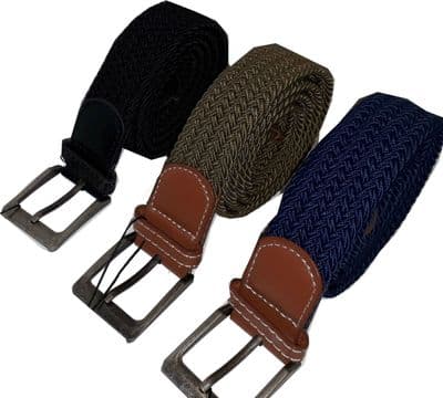 Mens Woven Stretch  Belts casual smart also worn by golfers golf
