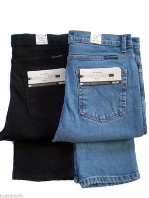 New Mens Stretch Jeans Slim Tight Skinny Fit, Stonewash Denim & Black