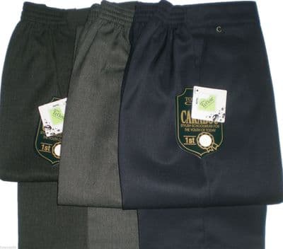 School uniform Trousers Boys Youth  slim fit half elastic waist age 4 -13