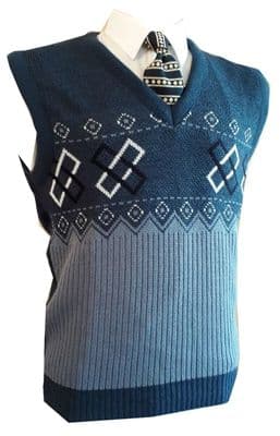 Sleeveless knitted Pullover Mens V Neck Pattern  Slip over Sweater Tank Top