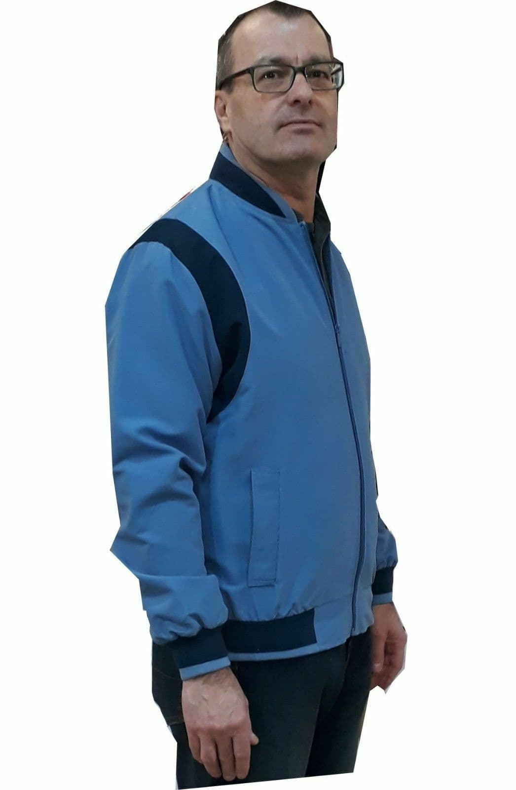 Two Tone Jacket Summer Light Weight Coat Jacket Funnel Collar