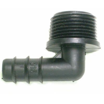 13mm Barbed Elbow to 3/4 Inch MBSP Screw