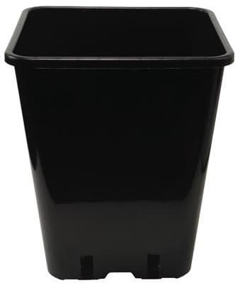 5.7 litre black square plant pot