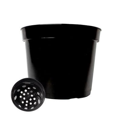 7.5 Litre Round Black plastic plant pot