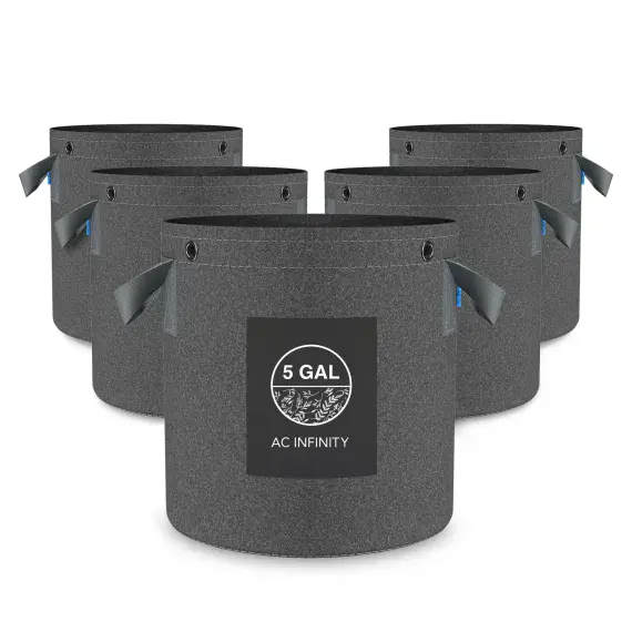 Ac Infinity Fabric Plant Pots  5 Gallon x 5