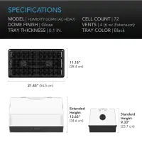 Ac Infinity Humidity Dome Propagator  6x12 Cell