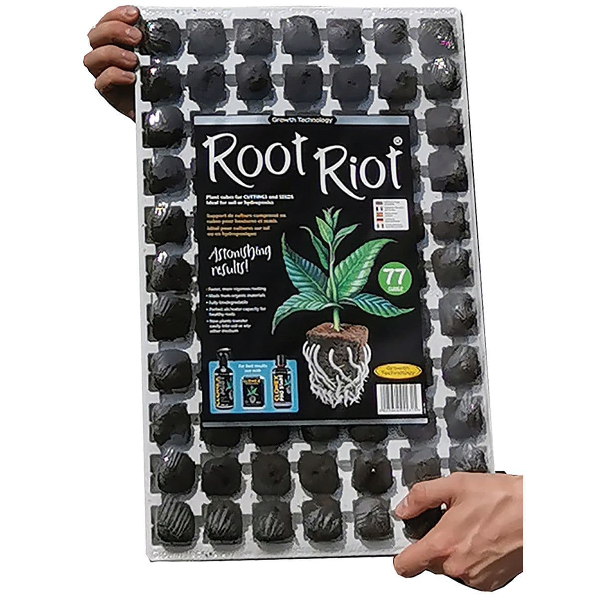 Root Riot Humidity Box Growth Technology Root Riot Organic Plant Cubes x 77 Tray