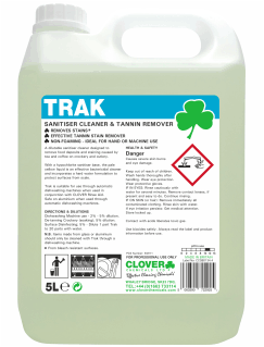Clover Trak Sanitiser Cleaner and Tannin Remover 1 x 5 Litre
