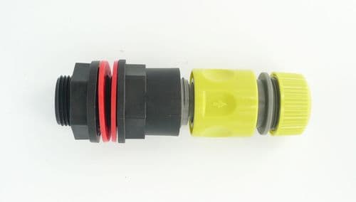 3/4"BSP Tank Adapter to Snap-On garden hose connector. C/w female hose connector
