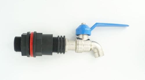 3/4" Tank / Water Butt / IBC Adapter to plated brass mini lever tap