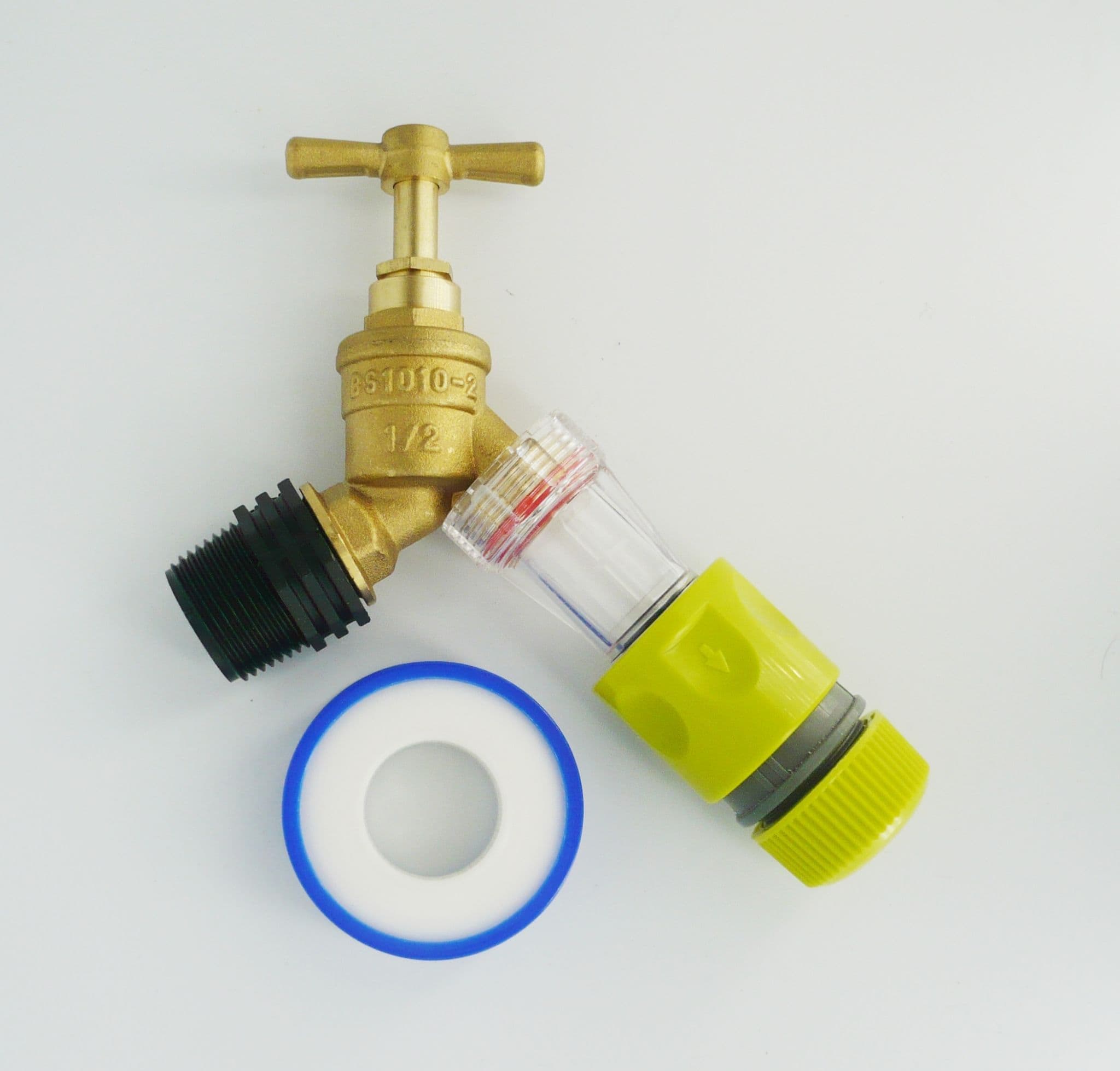Mesh Tap Net Brass Water Butt Tap & 3/4& x22; BSP Thead With Fine Mesh Filter & Snap ...