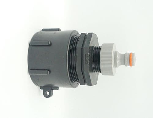 Heavy Duty IBC Adapter (2"- S60 60mm) to 1/2" 13mm Snap on Garden Hose Connector