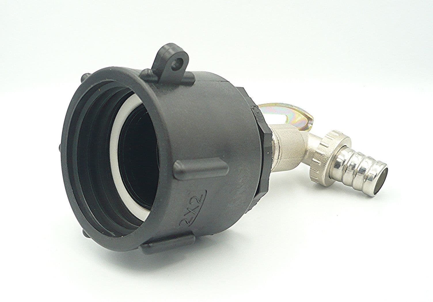 Heavy Duty IBC Cap S60X6 to LOCKABLE Plated Brass Lever Tap With 3/4 ...