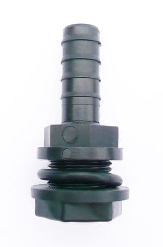 Hose Tail Connector. to Male BSP Thread c/w Back nut and Rubber Sealing Ring