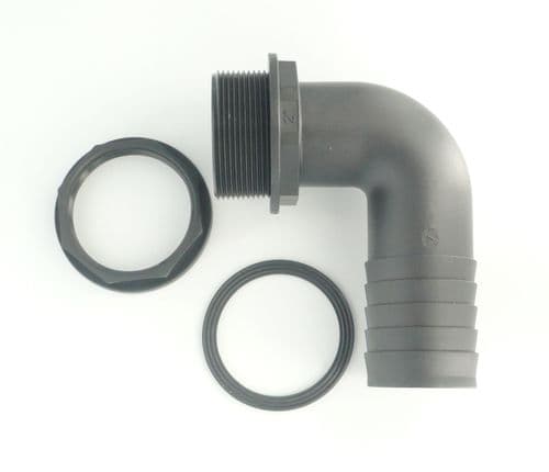 Hose Tail Elbow Barbed to Male BSP thread plus back nut & washer Tank ...