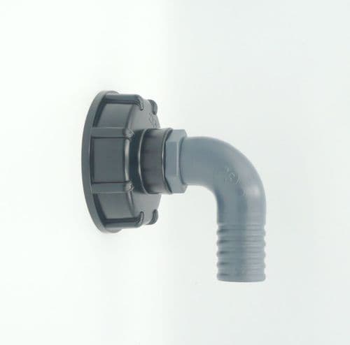 IBC Adapter (2" - S60-60mm) to 1" (25mm) Angled Hose Tail