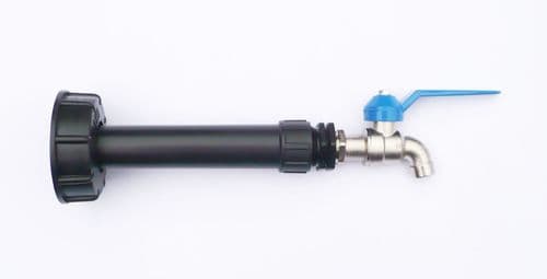 IBC Adapter (S60X6 Coarse Thread) to WATER FILTER & Nickle Plated Mini LeverTap