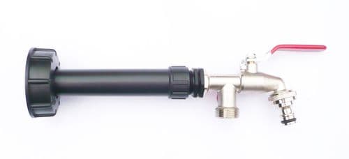 IBC Adapter (S60X6 Coarse Thread) to WATER FILTER & Plated Brass DOUBLE LeverTap