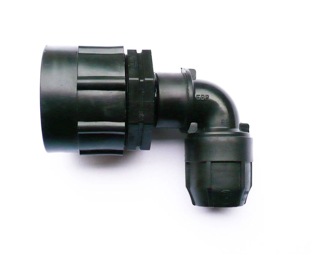 IBC Adapter S60X6 to ANGLED Compression Connector For solid pipe MDPE ...