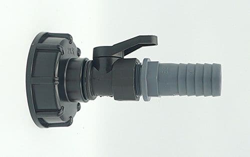 IBC ADAPTER (S60X6) to PP BALL VALVE & 1" Barbed Hose Tail