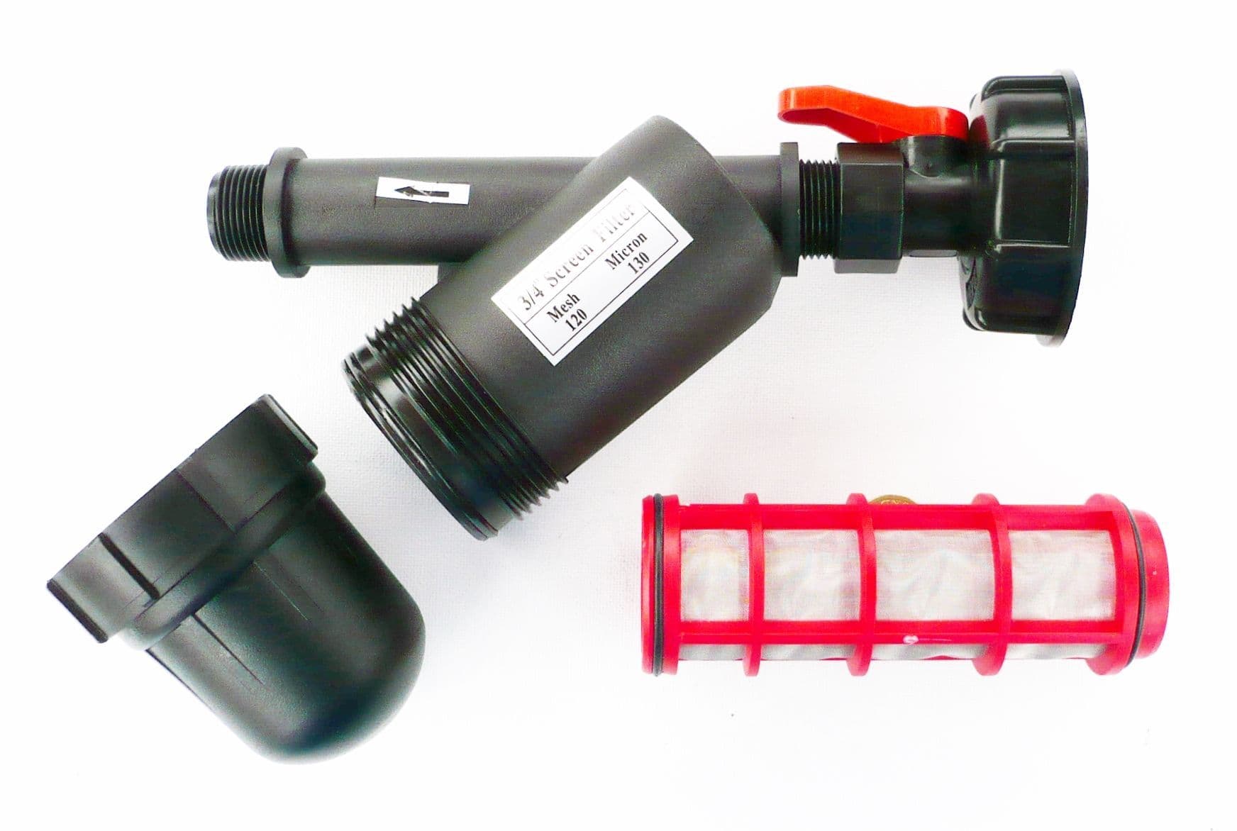 IBC Adapter with InLine Bottle Type Water Filter 120 Mesh 130 Micron