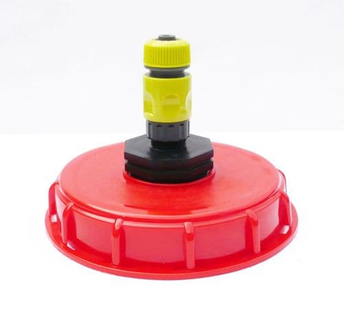 IBC Storage Tank Topfill Cap (6" Coarse Thread) with 1/2" Snap-On Hose Inlet