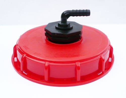 IBC Storage Tank Topfill Cap (6" Coarse Thread) with Angled Hose Tail Inlet