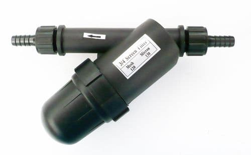 In-Line Bottle Type Water Filter. 120 Mesh. 130 Micron. Hose Tails