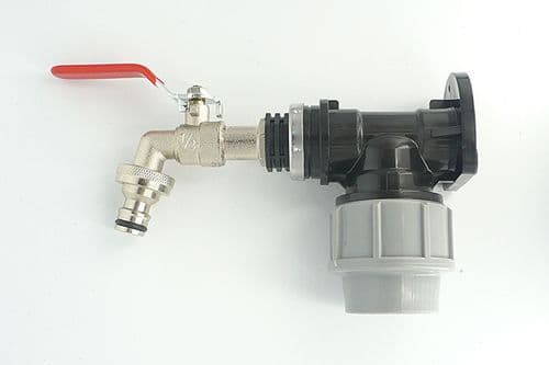 MDPE Compression Wall Plate Elbow (32mm) with 1/2" Nickel Plated Brass Lever Tap (2)