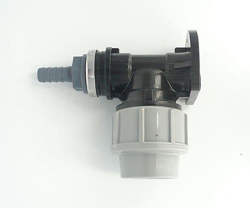 MDPE Wall Plate Elbow (32mm) with 1/2" Hose Tail