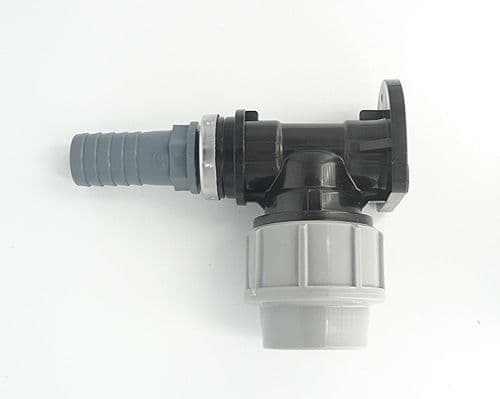 MDPE Wall Plate Elbow (32mm) with 1" Hose Tail