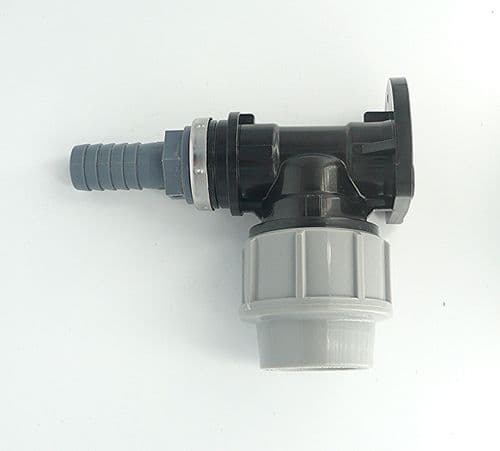 MDPE Wall Plate Elbow (32mm) with 3/4" Hose Tail